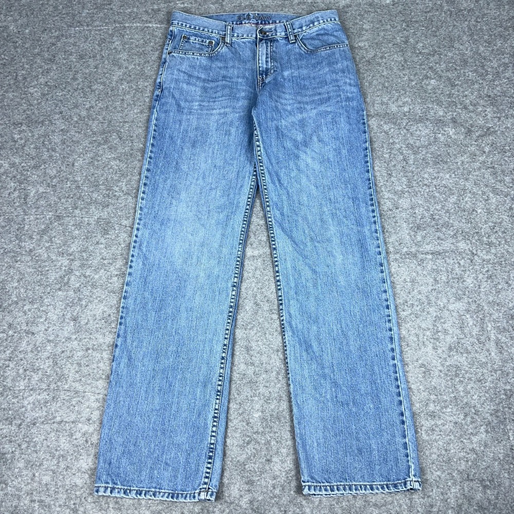VTG Old‎ Navy Jeans Mens 32x34 Light Blue Straight Leg Cotton 90s Skate Y2K